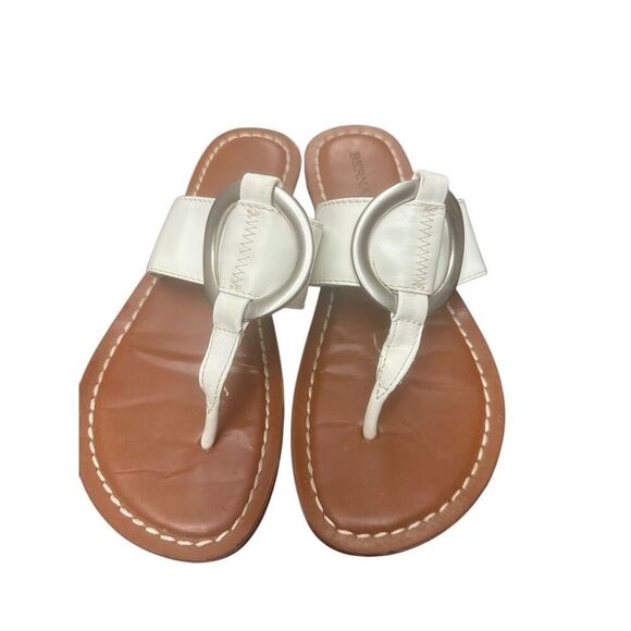 Bernardo White/Brown  Leather Sandals - Picture 1 of 6